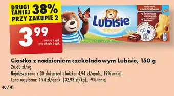 Biedronka Ciastka z nadzieniem czekoladowym Lubisie, 150 g oferta