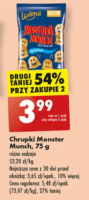 Biedronka Chrupki Monster Munch, 75 g oferta