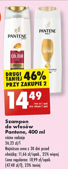 Biedronka Szampon do włosów Pantene, 400 ml oferta