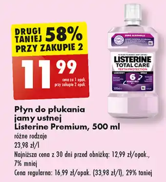 Biedronka Płyn do płukania jamy ustnej Listerine Premium, 500 ml oferta