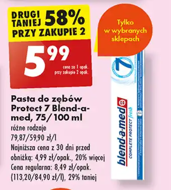Biedronka Pasta do zębów Protect 7 Blend-a-med, 75/100 ml oferta