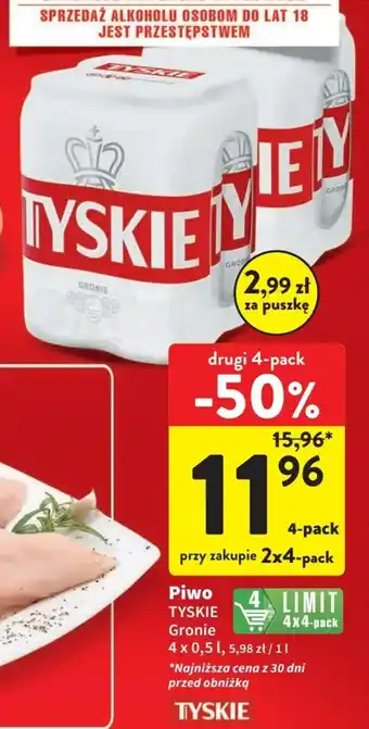 Intermarche Piwo TYSKIE Gronie 4x0,5l oferta