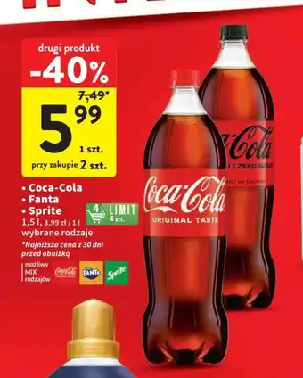 Intermarche Coca Cola FANTA Sprite 1,5l oferta