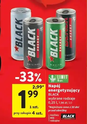 Intermarche Napój energetyzujący BLACK 0,25 l oferta