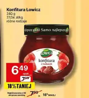 Delikatesy Centrum Łowicz konfitura extra z truskawek o obniżonej zawartości cukrów 240 g oferta