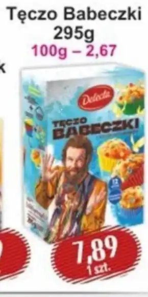 Społem Delecta tęczo babeczki z kolorowym konfetti mieszanka do wypieku ciasta 295 g oferta