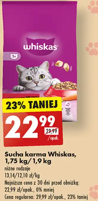 Biedronka Sucha karma Whiskas, 1,75 kg/1,9 kg oferta