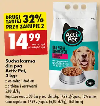 Biedronka Sucha karma dla psa Activ Pet, 3 kg: oferta