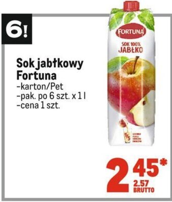 Makro Sok jabłkowy Fortuna 1l oferta