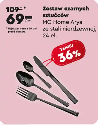 Biedronka Zestaw czarnych sztućców oferta