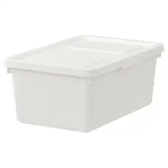 IKEA Sockerbit Pojemnik z pokrywką, biały, 38x25x15 cm oferta