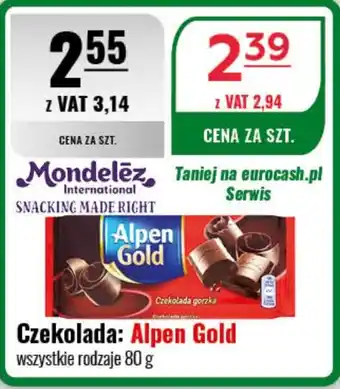 Eurocash Czekolada: Alpen Gold 80 g oferta