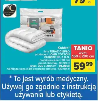 Carrefour Kołdra linia TERAZ CIEPŁO 160x200cm oferta