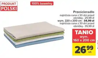 Carrefour Prześcieradło 160x200cm oferta