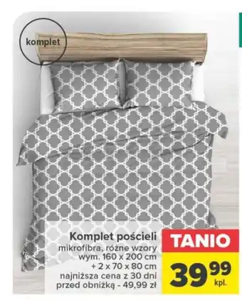 Carrefour Komplet pościeli 160x200cm + 2x70x80cm oferta