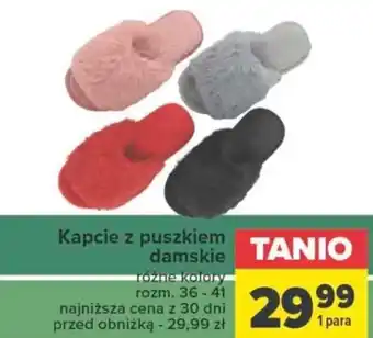 Carrefour Kapcie z puszkiem damskie oferta