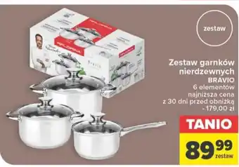 Carrefour Zestaw garnków nierdzewnych BRAVIO oferta
