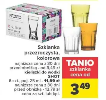 Szklanka przezroczysta kolorowa