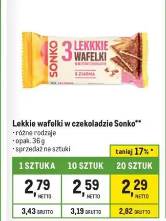 Lekkie wafelki w czekoladzie Sonko 36 g