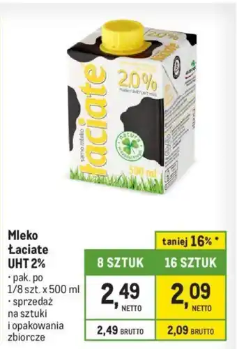Makro Mleko Łaciate UHT 2% 500 ml oferta