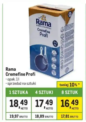 Makro Rama Cremefine Profi opak. 1 l oferta