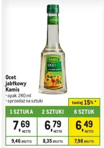 Makro Ocet jabłkowy Kamis 240 ml oferta