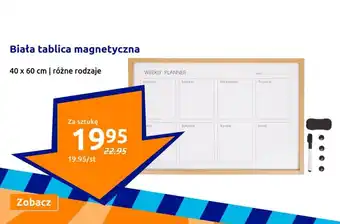 Action Biata tablica magnetyczna 40 x 60 cm oferta