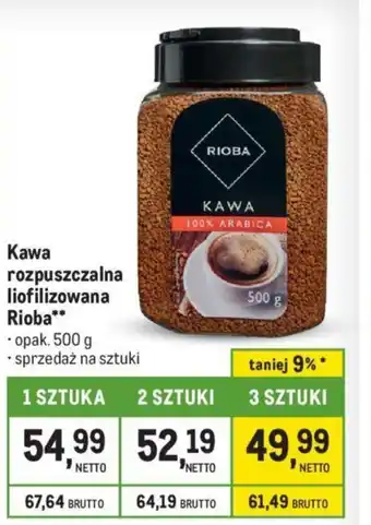 Makro Kawa rozpuszczalna liofilizowana Rioba 500 g oferta