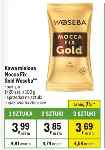 Makro Kawa mielona Mocca Fix Gold Woseba 100 g oferta