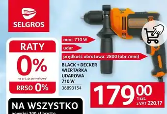 Selgros Wiertarka udarowa black+decker oferta