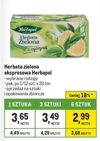 Makro Herbata zielona ekspresowa Herbapol oferta