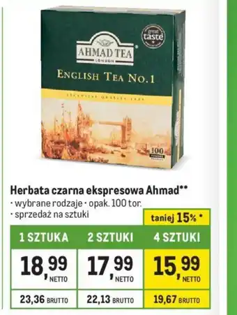Makro Herbata czarna ekspresowa Ahmad oferta