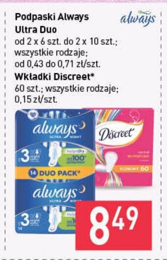 Stokrotka Podpaski Always Ultra Duo oferta