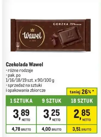 Makro Czekolada Wawel 90/100 g oferta