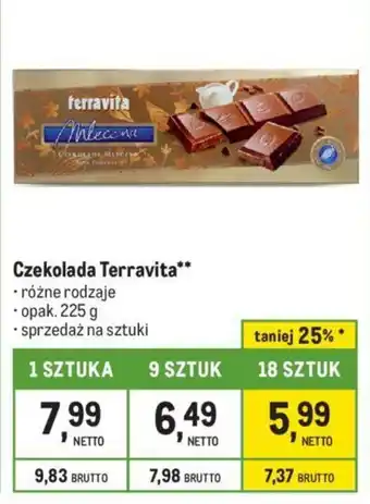 Makro Czekolada Terravita 225 g oferta
