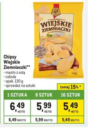 Makro Chipsy Wiejskie Ziemniaczki 130 g oferta