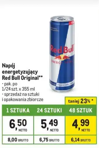 Makro Napój energetyzujący Red Bull Original oferta