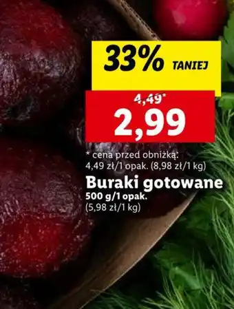 Lidl Buraki gotowane 500 g oferta