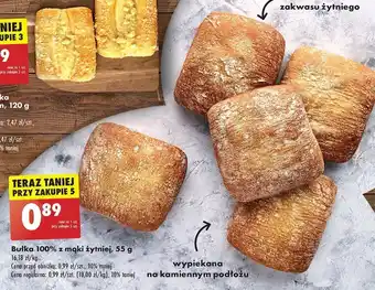Biedronka Bułka 100% z mąki żytniej, 55 g oferta
