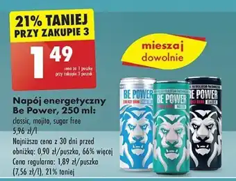 Biedronka Napój energetyczny Be Power, 250 ml oferta