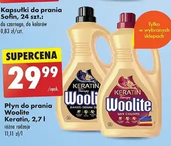 Biedronka Płyn do prania Woolite Keratin, 2,7 l oferta