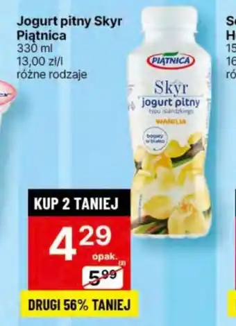 Delikatesy Centrum Jogurt pitny Skyr Piątnica 330 ml oferta