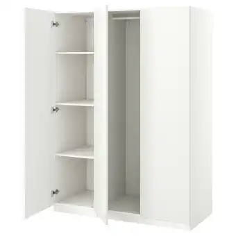 IKEA Pax / forsand Kombinacja szafy, biały/biały, 150x60x201 cm oferta