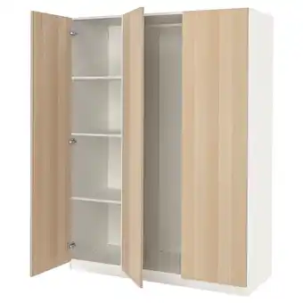 IKEA Pax / forsand Kombinacja szafy, biały/dąb bejcowany na biało, 150x60x201 cm oferta