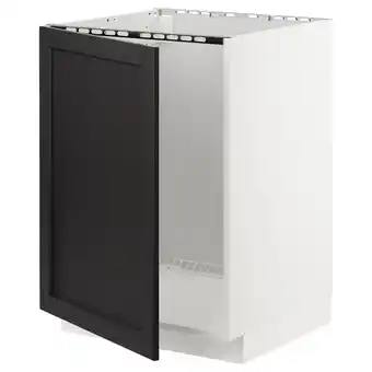 IKEA Metod Szafka zlewozmywakowa, biały/lerhyttan bejcowane na czarno, 60x60 cm oferta