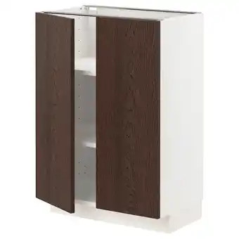 IKEA Metod Szafka stj/półki/2 drzwi, biały/sinarp brązowy, 60x37 cm oferta