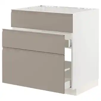 IKEA Metod / maximera Sz stj zl+3fr/2szu, biały/upplöv matowy ciemnobeżowy, 80x60 cm oferta