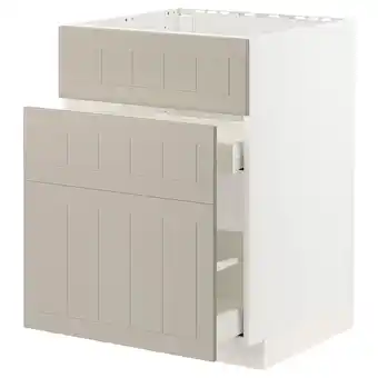 IKEA Metod / maximera Sz stj zl+3fr/2szu, biały/stensund beżowy, 60x60 cm oferta