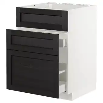 IKEA Metod / maximera Sz stj zl+3fr/2szu, biały/lerhyttan bejcowane na czarno, 60x60 cm oferta
