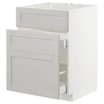 IKEA Metod / maximera Sz stj zl+3fr/2szu, biały/lerhyttan jasnoszary, 60x60 cm oferta